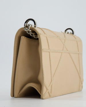 Christian Dior Powder Pink Medium Diorama Bag in Grained Leather with Silver Hardware