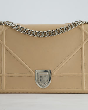 Christian Dior Powder Pink Medium Diorama Bag in Grained Leather with Silver Hardware