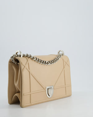 Christian Dior Powder Pink Medium Diorama Bag in Grained Leather with Silver Hardware