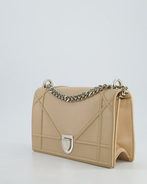 Christian Dior Powder Pink Medium Diorama Bag in Grained Leather with Silver Hardware