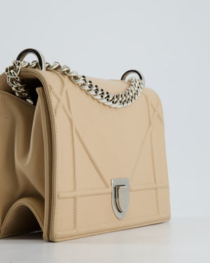 Christian Dior Powder Pink Medium Diorama Bag in Grained Leather with Silver Hardware