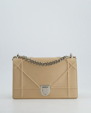 Christian Dior Powder Pink Medium Diorama Bag in Grained Leather with Silver Hardware