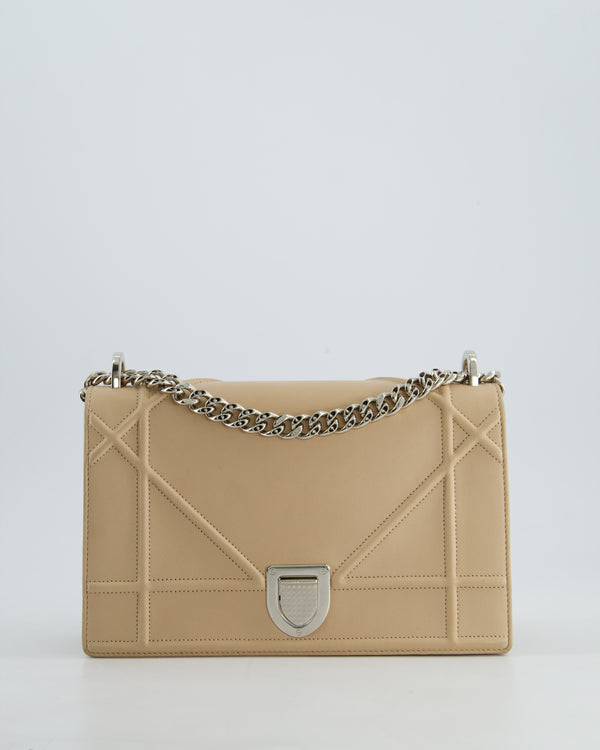 Christian Dior Powder Pink Medium Diorama Bag in Grained Leather with Silver Hardware