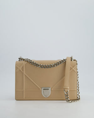 Christian Dior Powder Pink Medium Diorama Bag in Grained Leather with Silver Hardware