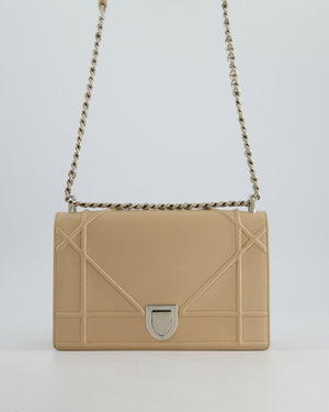 Christian Dior Powder Pink Medium Diorama Bag in Grained Leather with Silver Hardware
