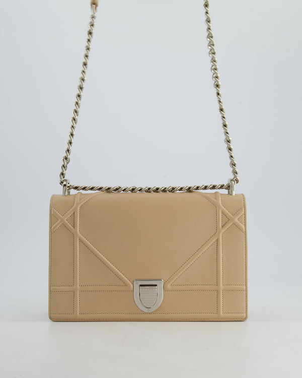 Christian Dior Powder Pink Medium Diorama Bag in Grained Leather with Silver Hardware