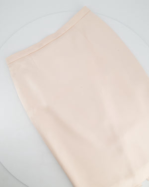 Christian Dior Pink Long Sleeve Top with Bow Detail and Matching Skirt Size FR 40 (UK 12)