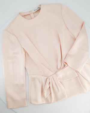 Christian Dior Pink Long Sleeve Top with Bow Detail and Matching Skirt Size FR 40 (UK 12)