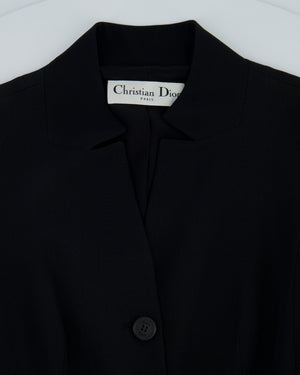 Christian Dior Black Button Down Jacket with Ruched Pocket Detail Size FR 36 (UK 8)