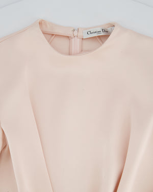 Christian Dior Pink Long Sleeve Top with Bow Detail and Matching Skirt Size FR 40 (UK 12)