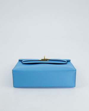 Hermès Kelly Pochette Bag in Bleu Celeste Swift Leather with Gold Hardware