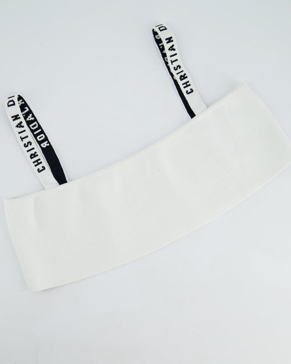 Christian Dior White Stretch Bralette with J'Adior Logo Details Size M (UK 10)