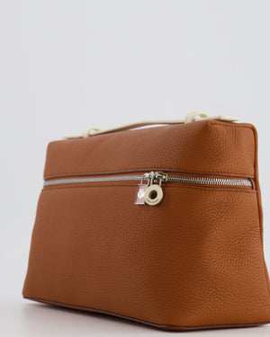 *RARE* Loro Piana Extra Pocket L27 Bag in Camel Calfskin Leather with Silver Hardware and Braided Shoulder Strap