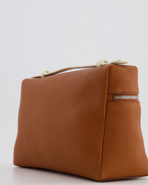 *RARE* Loro Piana Extra Pocket L27 Bag in Camel Calfskin Leather with Silver Hardware and Braided Shoulder Strap