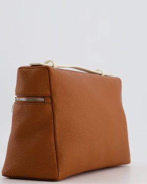 *RARE* Loro Piana Extra Pocket L27 Bag in Camel Calfskin Leather with Silver Hardware and Braided Shoulder Strap