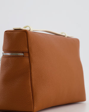 *RARE* Loro Piana Extra Pocket L27 Bag in Camel Calfskin Leather with Silver Hardware and Braided Shoulder Strap