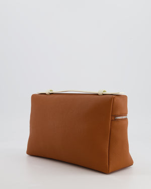 *RARE* Loro Piana Extra Pocket L27 Bag in Camel Calfskin Leather with Silver Hardware and Braided Shoulder Strap