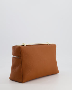 *RARE* Loro Piana Extra Pocket L27 Bag in Camel Calfskin Leather with Silver Hardware and Braided Shoulder Strap