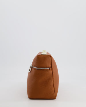 *RARE* Loro Piana Extra Pocket L27 Bag in Camel Calfskin Leather with Silver Hardware and Braided Shoulder Strap