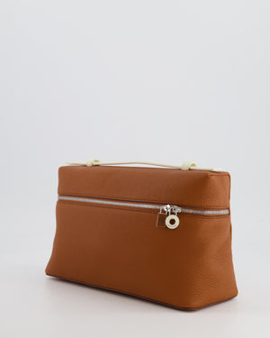 *RARE* Loro Piana Extra Pocket L27 Bag in Camel Calfskin Leather with Silver Hardware and Braided Shoulder Strap