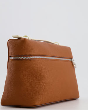 *RARE* Loro Piana Extra Pocket L27 Bag in Camel Calfskin Leather with Silver Hardware and Braided Shoulder Strap