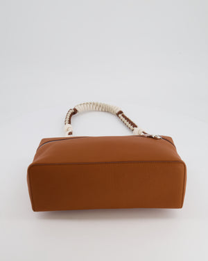 *RARE* Loro Piana Extra Pocket L27 Bag in Camel Calfskin Leather with Silver Hardware and Braided Shoulder Strap