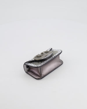 Valentino Silver Micro Logo Chain Bag with Rhinestones and Silver Hardware RRP £2,000