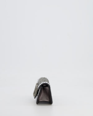 Valentino Silver Micro Logo Chain Bag with Rhinestones and Silver Hardware RRP £2,000