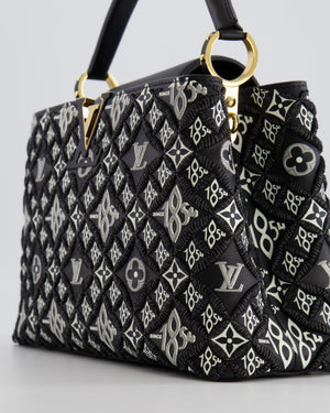 Louis Vuitton Limited Edition Since 1854 Monogram Capucines MM Bag in Black Calfskin and Embroideries with Gold Hardware