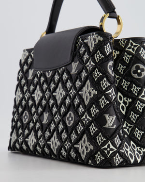 Louis Vuitton Limited Edition Since 1854 Monogram Capucines MM Bag in Black Calfskin and Embroideries with Gold Hardware