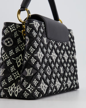 Louis Vuitton Limited Edition Since 1854 Monogram Capucines MM Bag in Black Calfskin and Embroideries with Gold Hardware