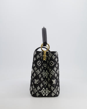 Louis Vuitton Limited Edition Since 1854 Monogram Capucines MM Bag in Black Calfskin and Embroideries with Gold Hardware
