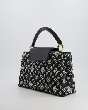 Louis Vuitton Limited Edition Since 1854 Monogram Capucines MM Bag in Black Calfskin and Embroideries with Gold Hardware