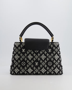 Louis Vuitton Limited Edition Since 1854 Monogram Capucines MM Bag in Black Calfskin and Embroideries with Gold Hardware