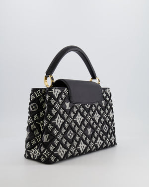 Louis Vuitton Limited Edition Since 1854 Monogram Capucines MM Bag in Black Calfskin and Embroideries with Gold Hardware