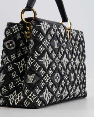 Louis Vuitton Limited Edition Since 1854 Monogram Capucines MM Bag in Black Calfskin and Embroideries with Gold Hardware