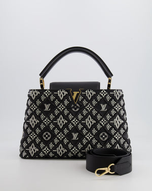 Louis Vuitton Limited Edition Since 1854 Monogram Capucines MM Bag in Black Calfskin and Embroideries with Gold Hardware