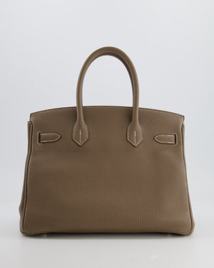Hermès Birkin 30cm Retourne in Etoupe Togo Leather with Gold Hardware