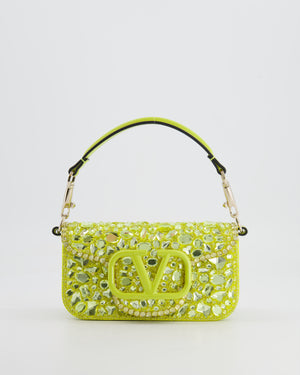 *HOT* Valentino Lime Small Loco Bag with Crystal Embellishments and Silver Hardware RRP £3,250
