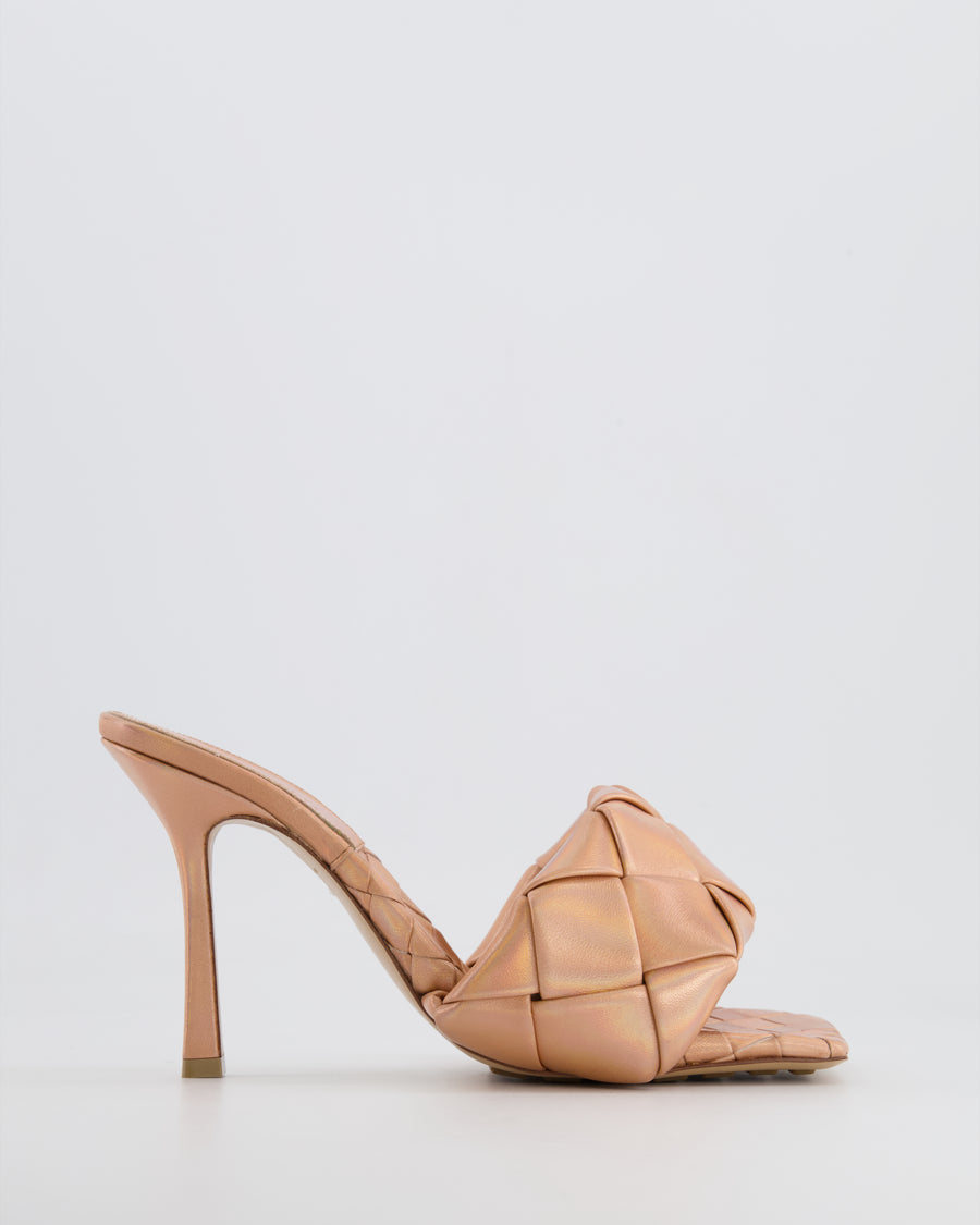 Bottega Veneta Metallic Peach Lido Heeled Mules Size EU 40 RRP £1,150