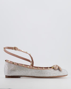 Valentino Crystal-Embellished Rockstud Ballerina Size EU 41 RRP £1,280