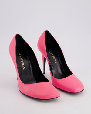 Brunofrisoni Hot Pink Leather Heels with Square Toe Size EU 38.5