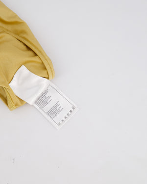 Chanel Gold Cut Out One Piece Swimsuit with CC logo Detail and Gold Metal Logo Detail Size FR 36 (UK 8)