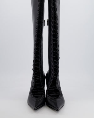 Le Silla Black Leather Laced Up Boots Size EU 41