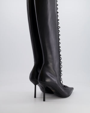 Le Silla Black Leather Laced Up Boots Size EU 41