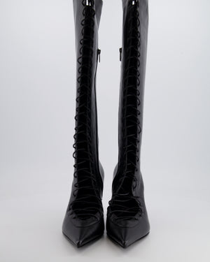 Le Silla Black Leather Laced Up Boots Size EU 41