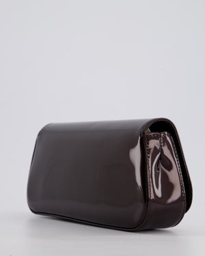 Louis Vuitton Burgundy Sobe Clutch Bag in Amarante Vernis Leather with Monogram Logo and Gold Hardware