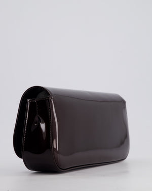 Louis Vuitton Burgundy Sobe Clutch Bag in Amarante Vernis Leather with Monogram Logo and Gold Hardware