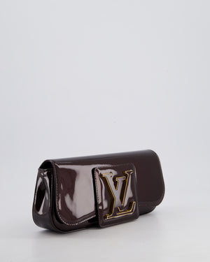 Louis Vuitton Burgundy Sobe Clutch Bag in Amarante Vernis Leather with Monogram Logo and Gold Hardware