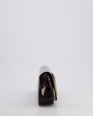 Louis Vuitton Burgundy Sobe Clutch Bag in Amarante Vernis Leather with Monogram Logo and Gold Hardware